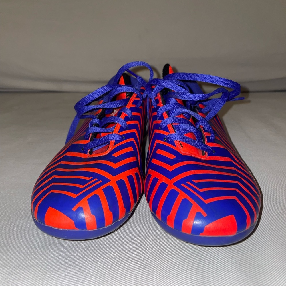 Adidas blue and orange soccer cleats
